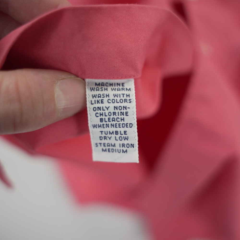 Ralph Lauren Classic Fit Short Sleeve Button Down Shirt Salmon Pink Mens XL - Picture 7 of 9